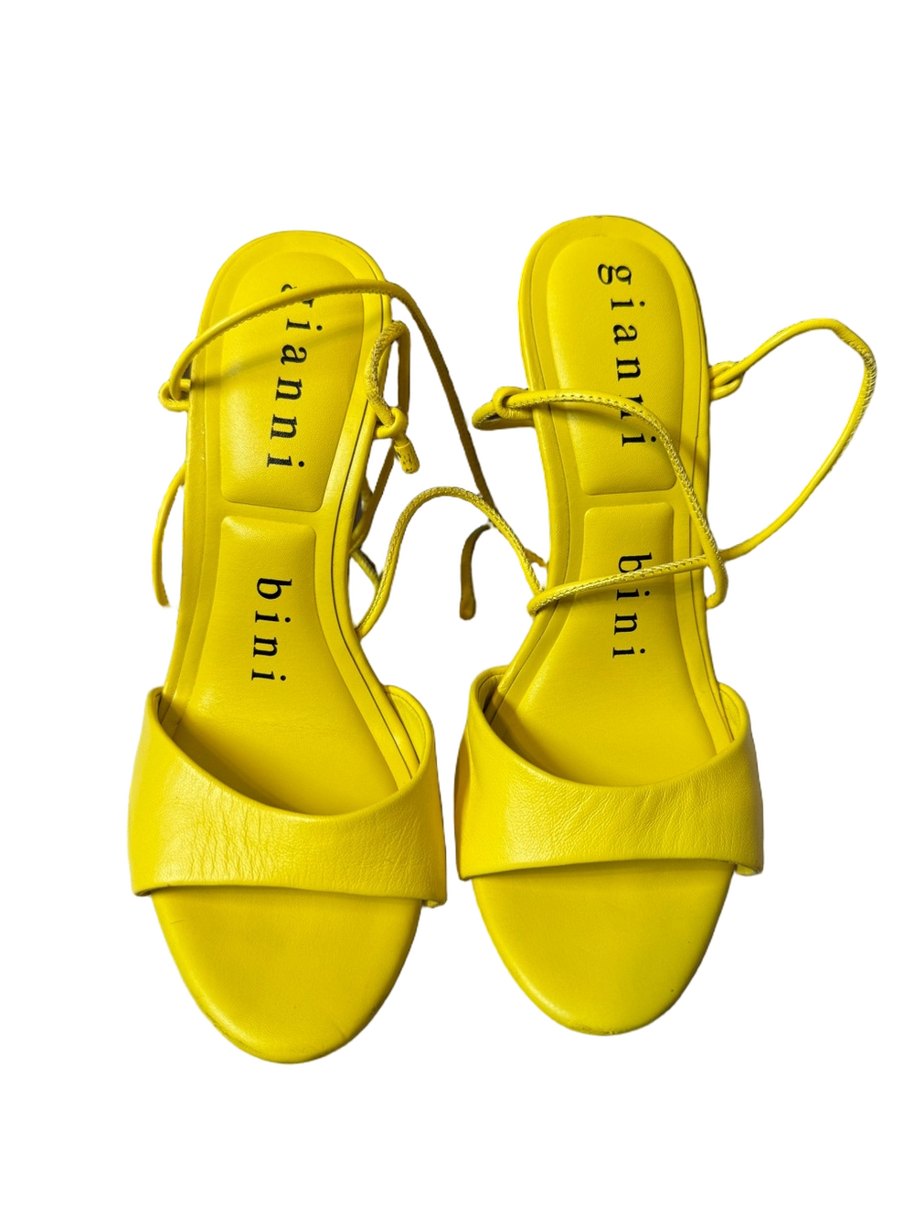 Gianni Bini Yellow Lace-Up Open-Toe High Heel Sandals
